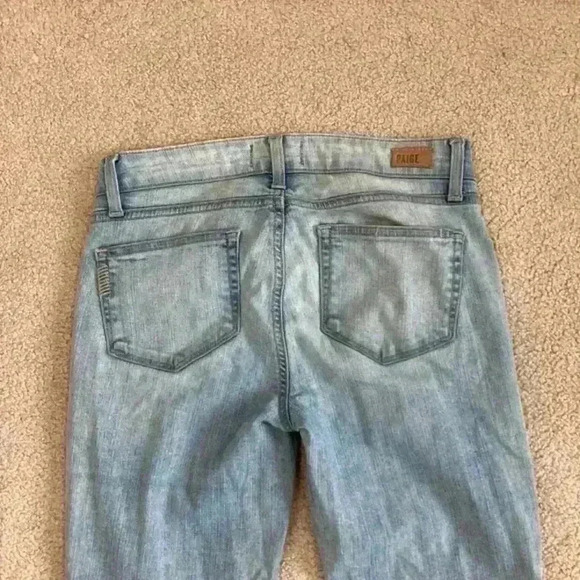 Paige light wash distressed verdugo ankle shade-b jeans in size 28 - Picture 4 of 6